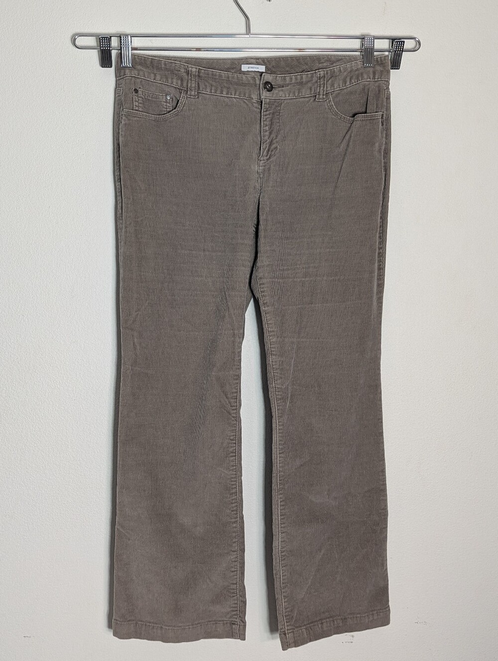 Women's Corduroy Bootcut Jeans Taupe Autumn Quiet Luxury Cozy Academia Prep 12P